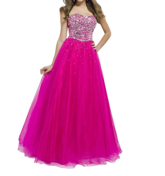 Blush Prom - Strapless Sequined Tulle Ballgown