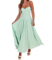 TCEC Oceanview Striped Maxi Dress in green - women's dress - view 4