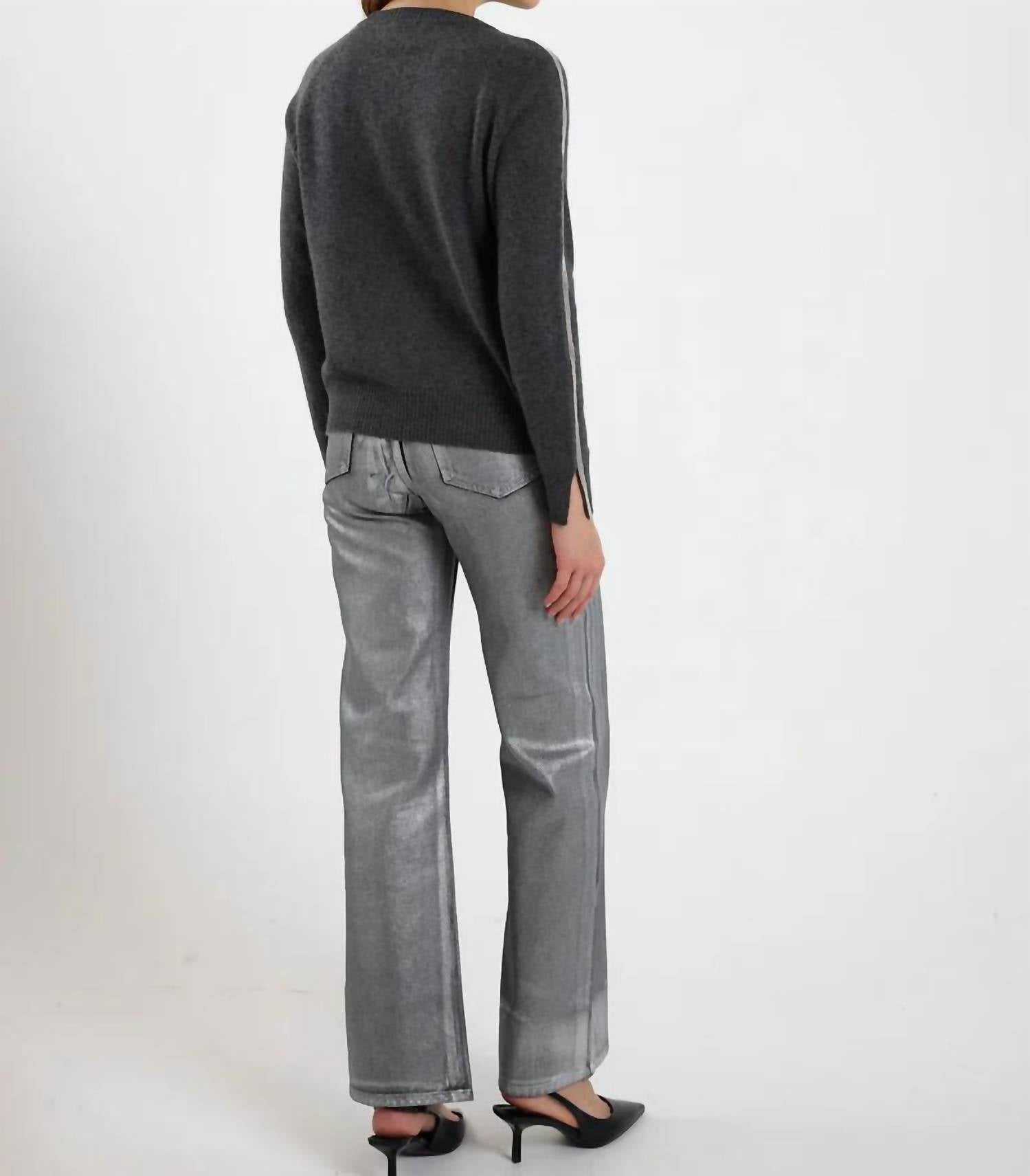 Brodie Cashmere - Glitz Split Cuff Crew Jumper