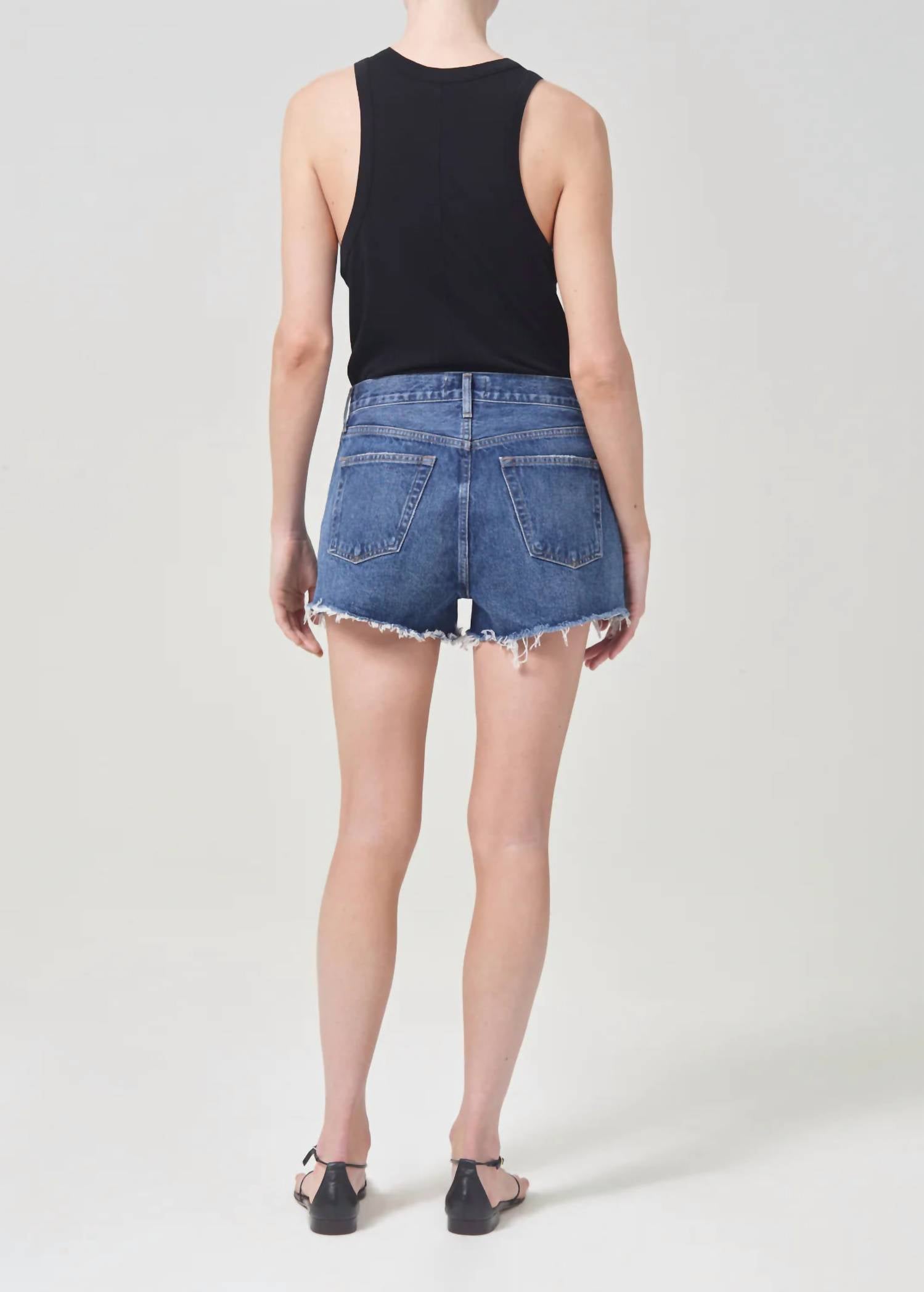 AGOLDE Parker Short With Slit in caution - women's shorts - view 5