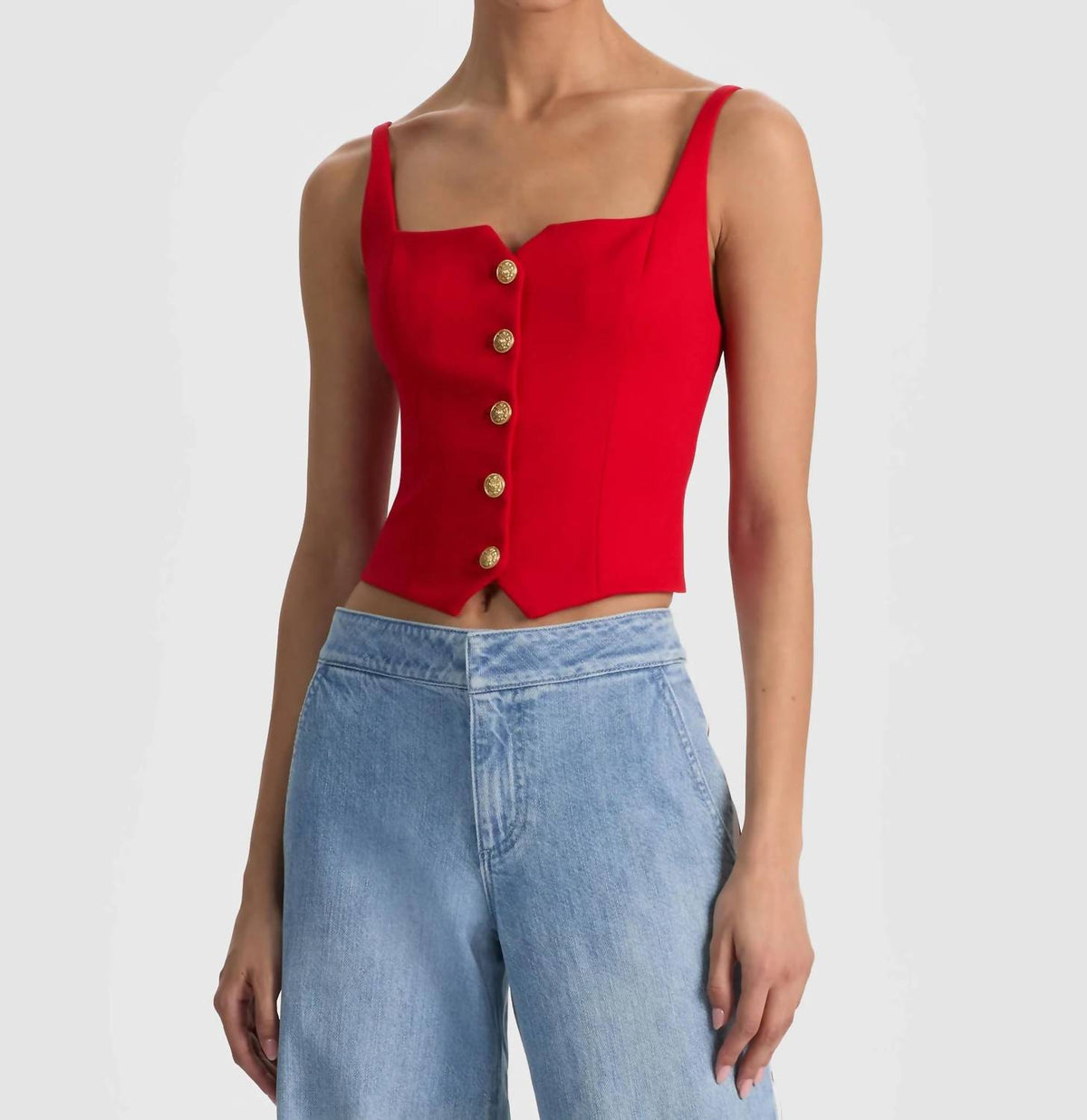Alice + Olivia - Women's Kelcey Button Front Top