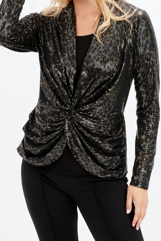 Frank Lyman - Shimmer Knit Wrap Top