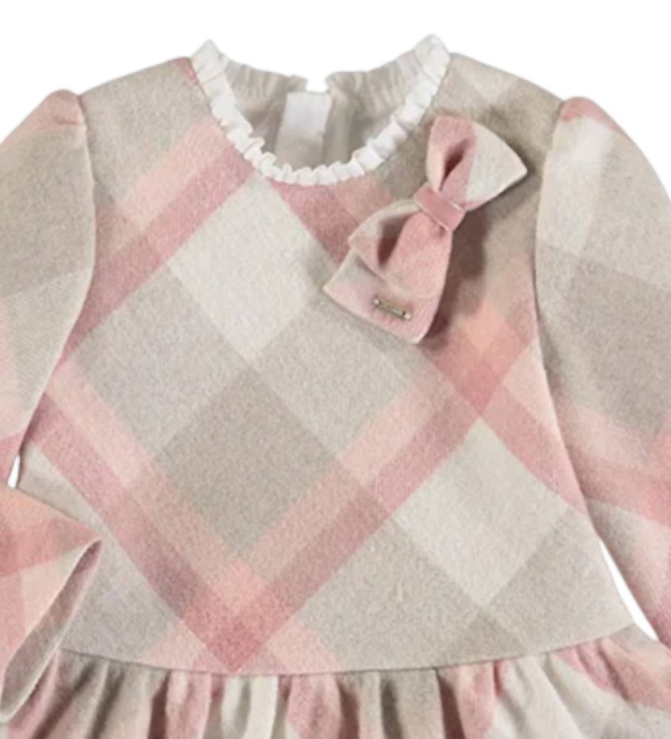 Mayoral - Kid's Tiered Ruffle Neck Plaid Dress