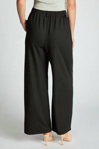 Loit - Wide Leg Waffle Textured Pleated Pants