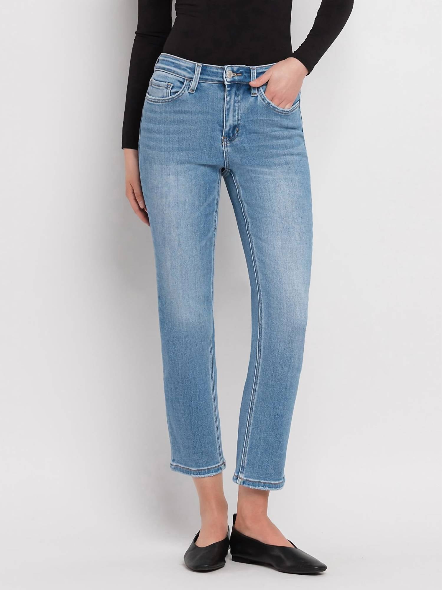 VERVET BY FLYING MONKEY Jeanne Jeans in denim - women's pants - detail view