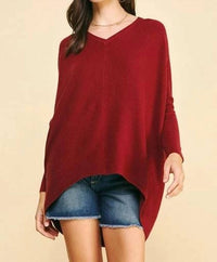 Pinch - V-Neck Dolman Sleeves Sweater