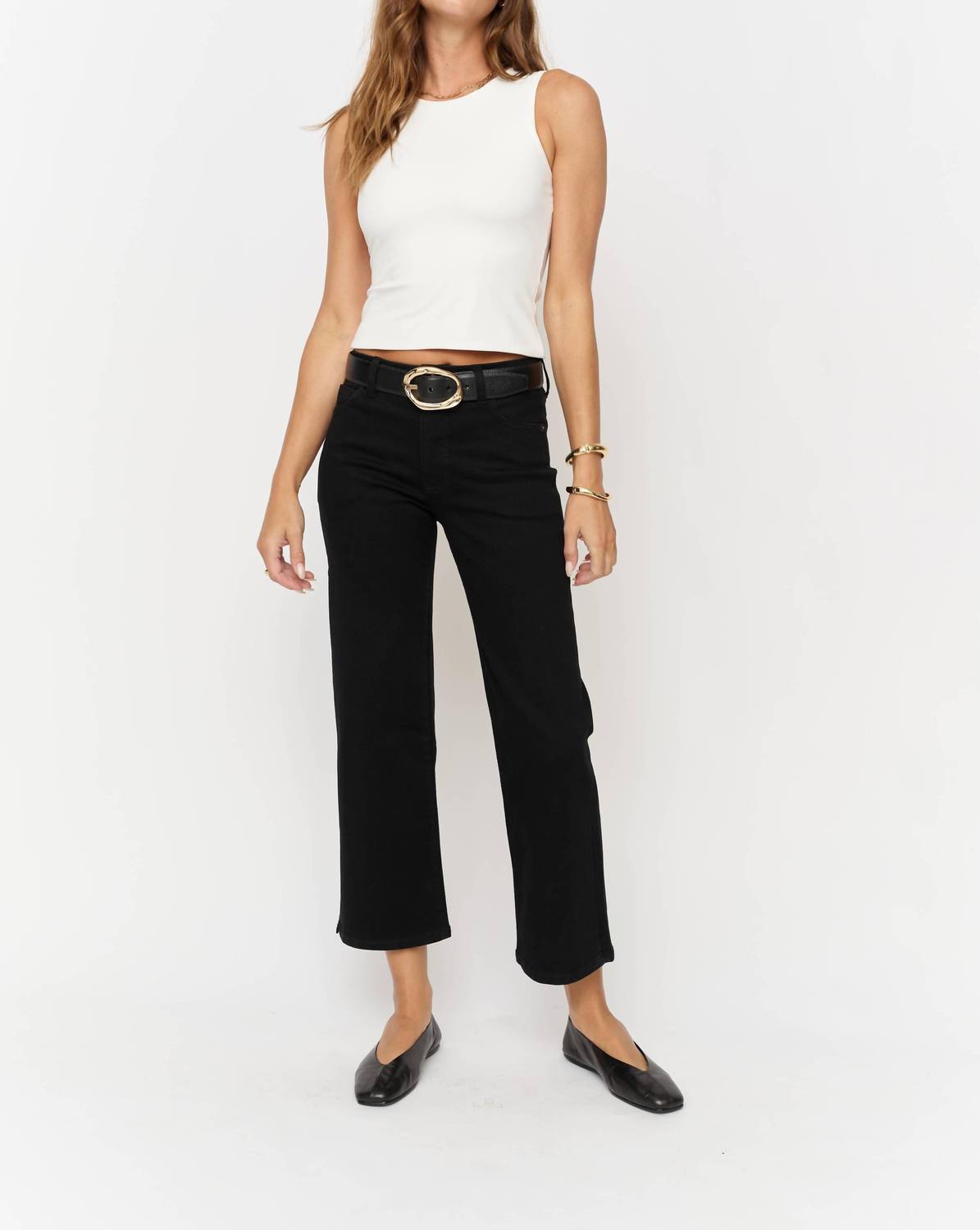 Oliver Logan - Addington Mid Rise Wide Leg Crop Jean