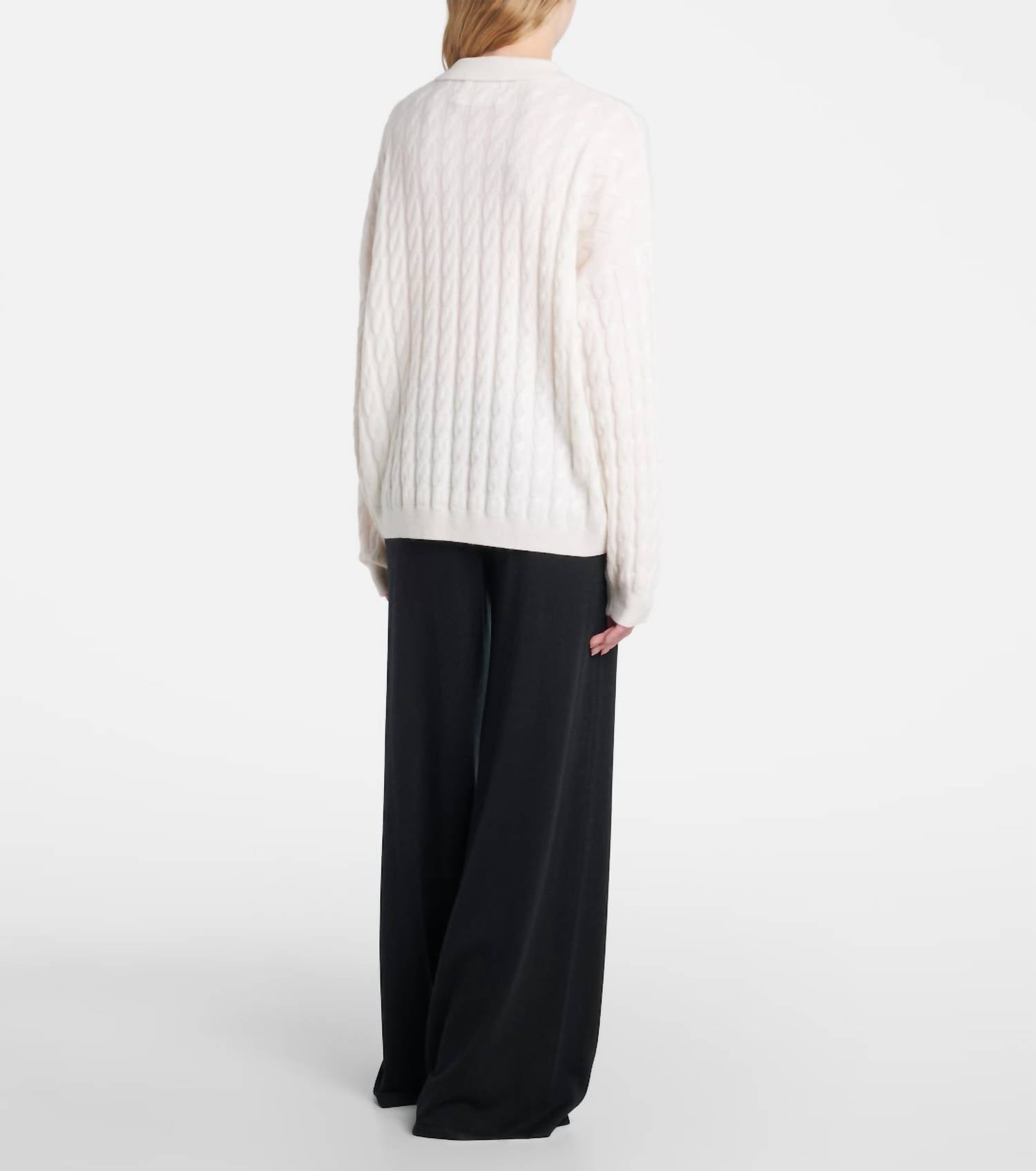 Lisa Yang - Magnolie Cable-knit Cashmere Polo Sweater