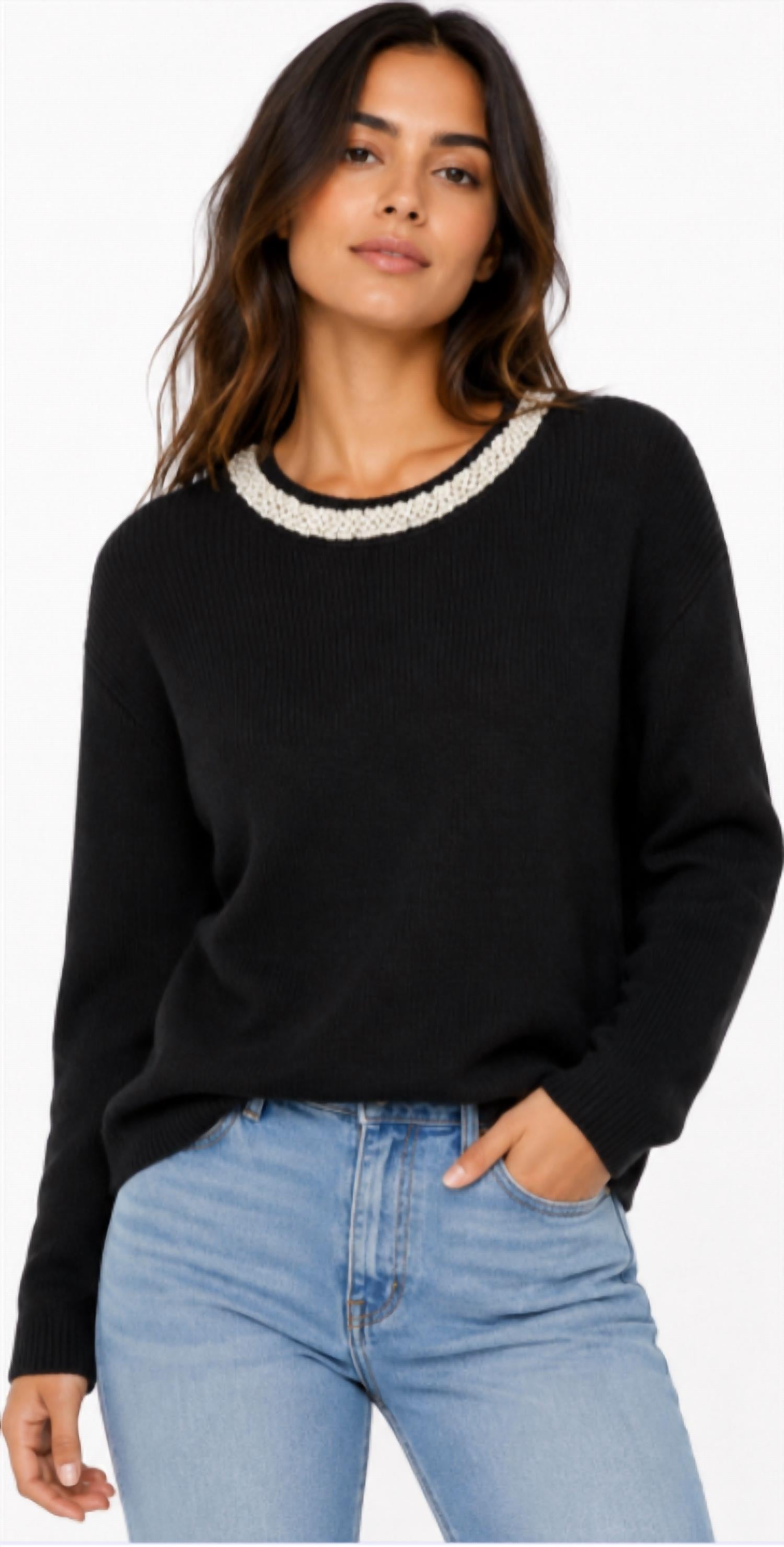 Drew - Aurora Jewel Long Sleeve Crew Sweater