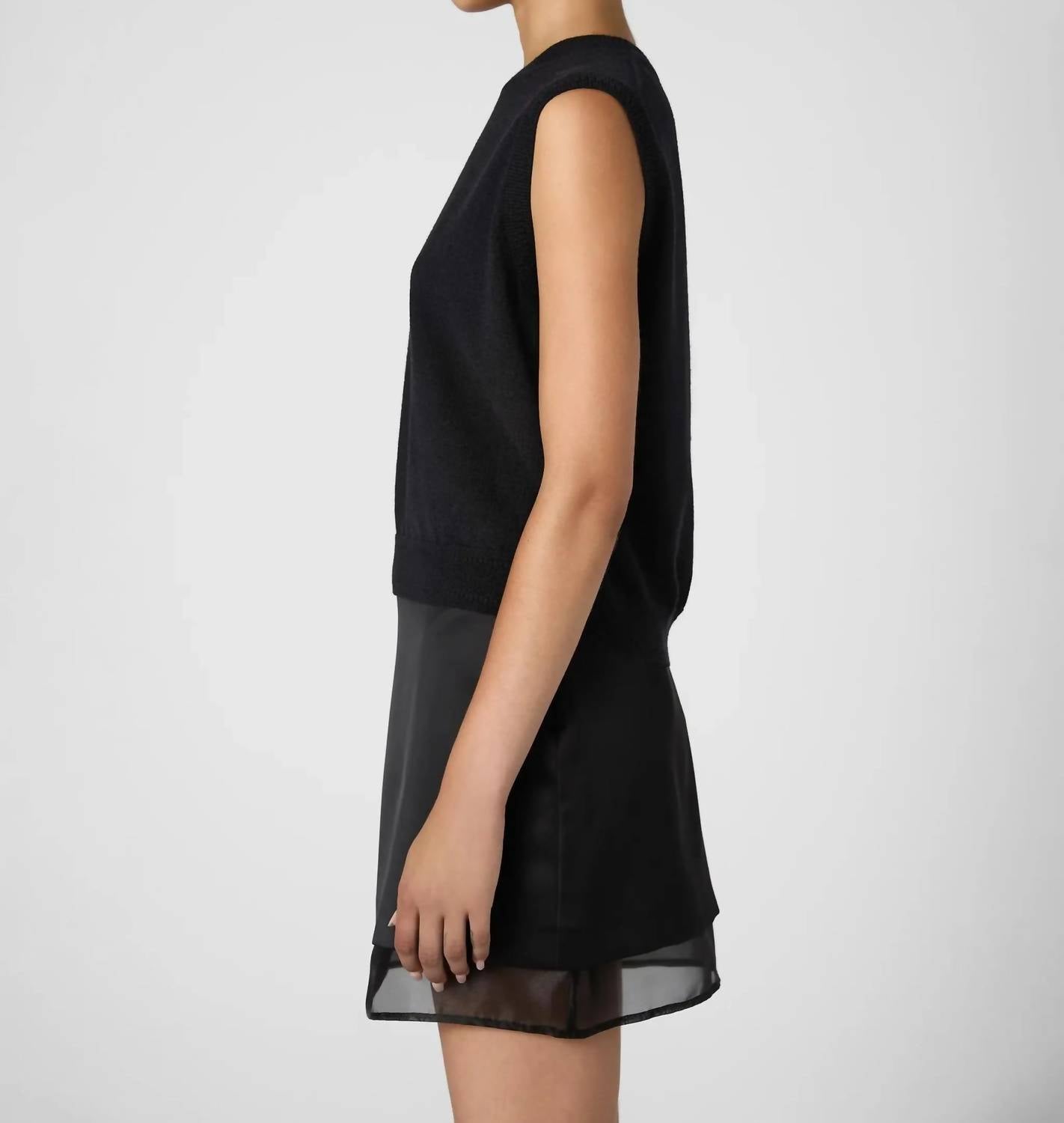FRENCH CONNECTION Cosysoft Sleeveless Vest in black - women's jacket - alternate view