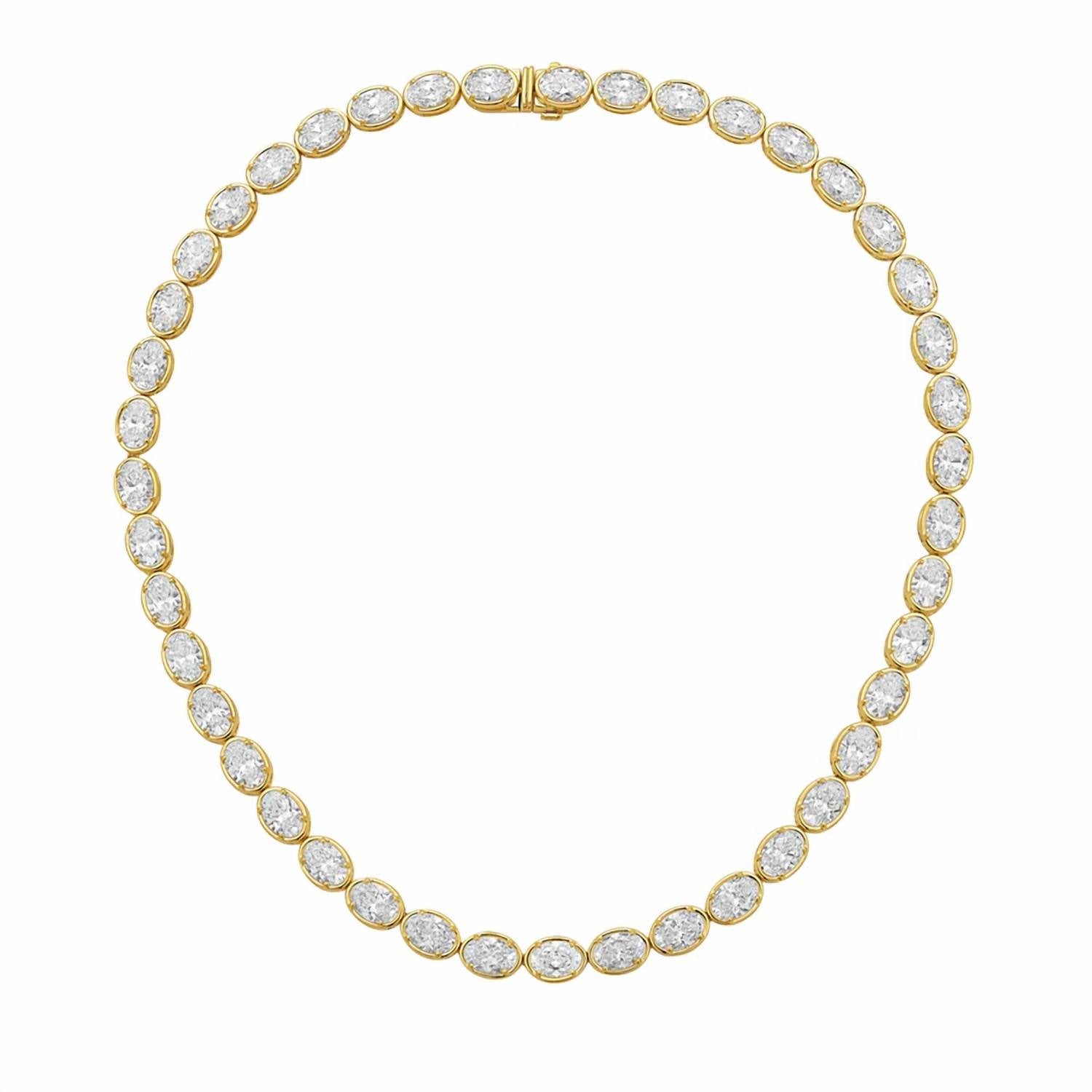 Diana M Jewels - Women's Oval Lab-Grown Diamond Pendant Necklace (50.00 Ct) - Signature