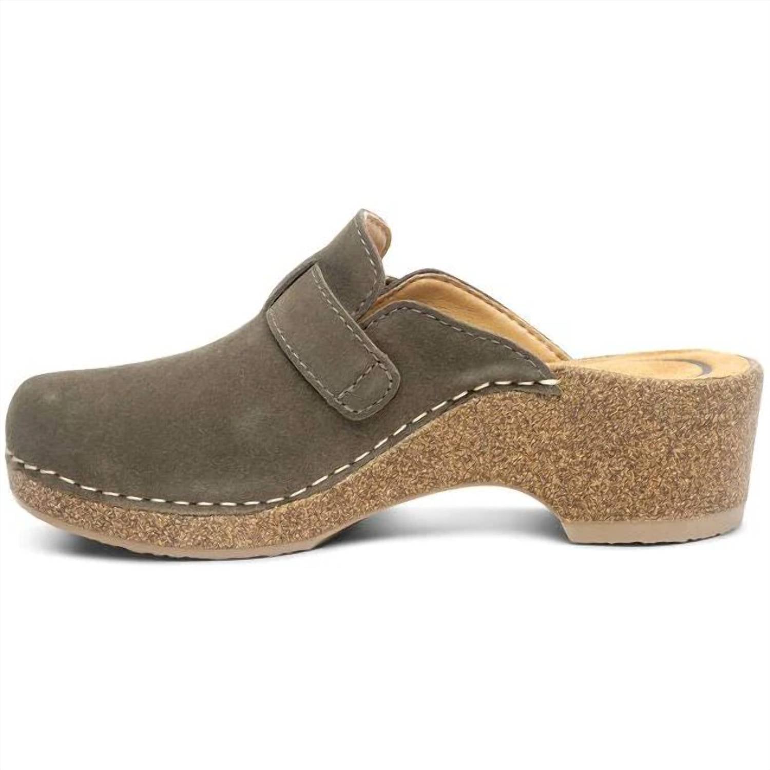 Aetrex Women's Madison Clog in olive - women's shoe - alternate view