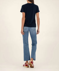 KUT FROM THE KLOTH Remington Scoop Neck Top in navy - women's t-shirt - alternate view