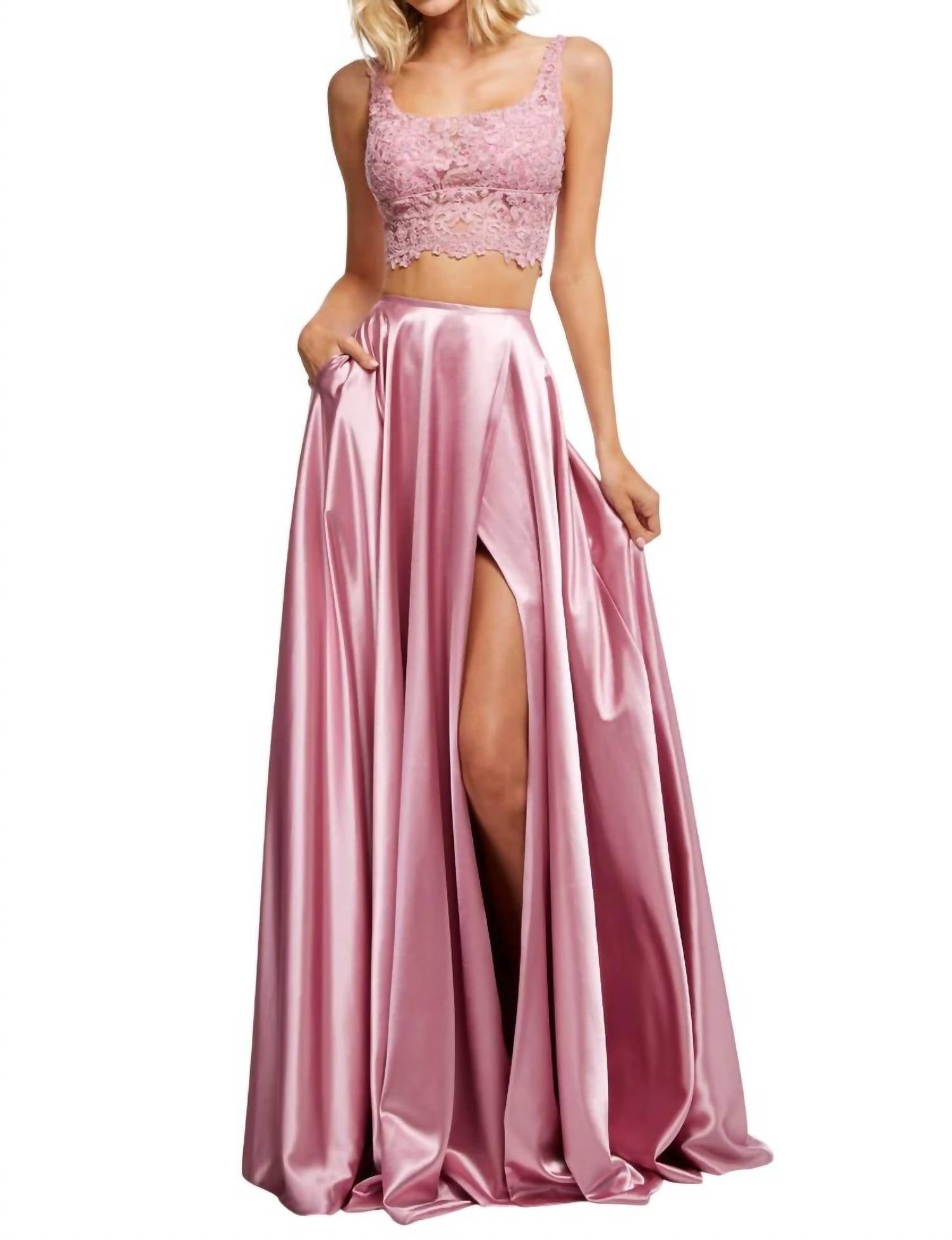 Sherri Hill - Two-Piece Silk Satin Casual Dress