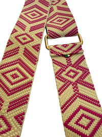 Made in Italy Women's Woven Guitar Style Bag Strap in italy women s woven guitar style bag strap in fushia - women's item - detail view