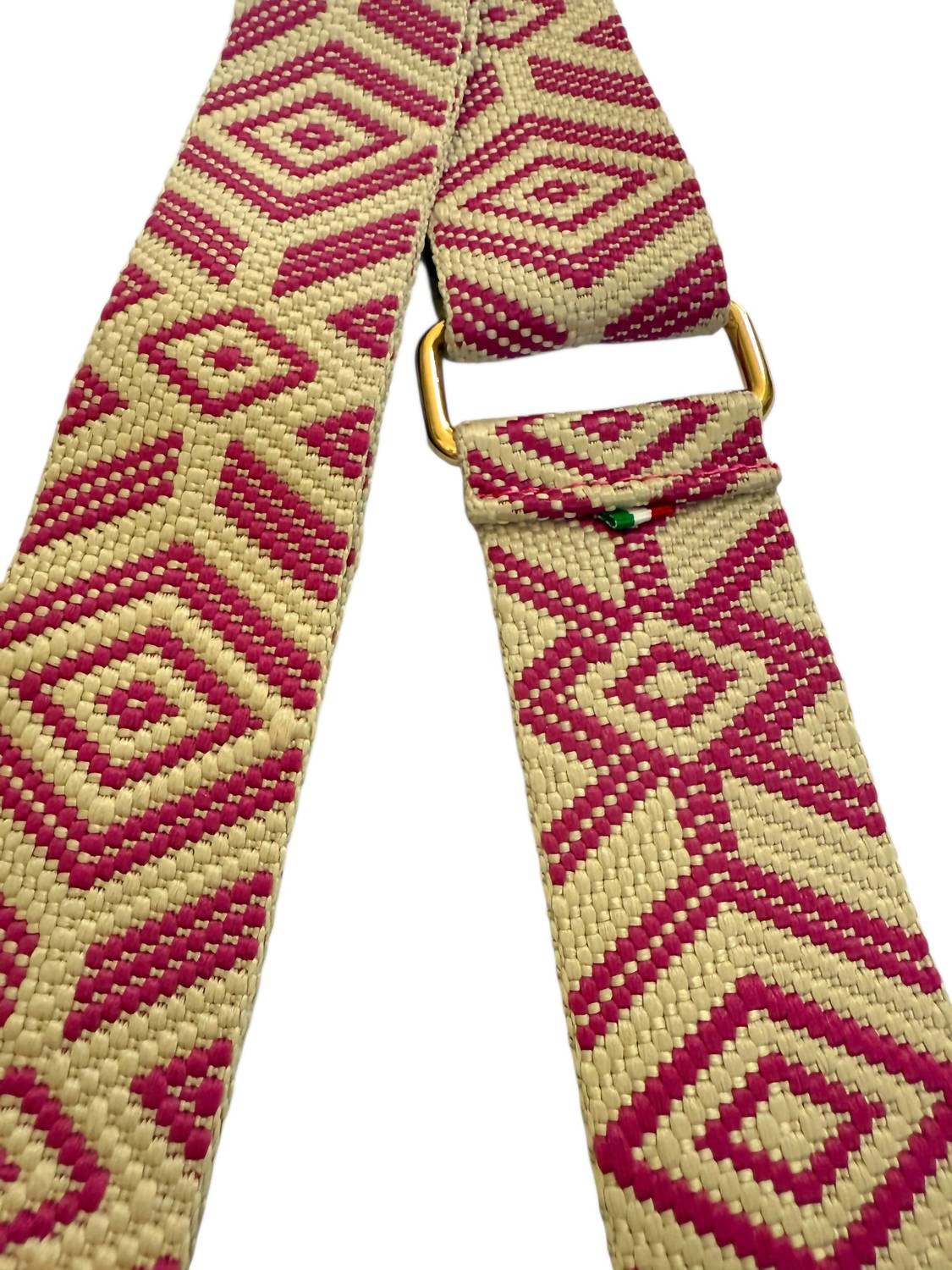 Made in Italy Women's Woven Guitar Style Bag Strap in italy women s woven guitar style bag strap in fushia - women's item - detail view