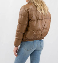 Coalition La - Vegan Leather Puffer Bomber Jacket