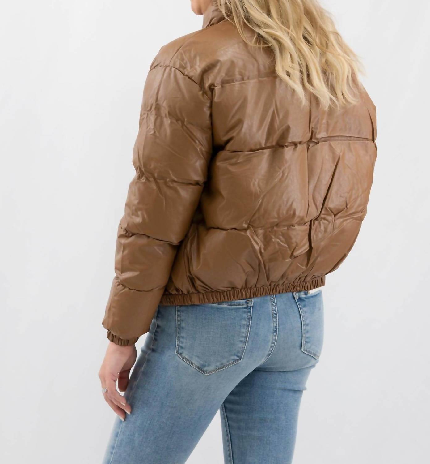 Coalition La - Vegan Leather Puffer Bomber Jacket