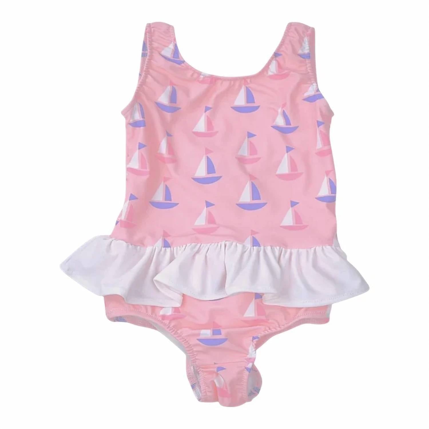 Funtasia Too - Girls Boats Ruffle One Piece Swimsuit