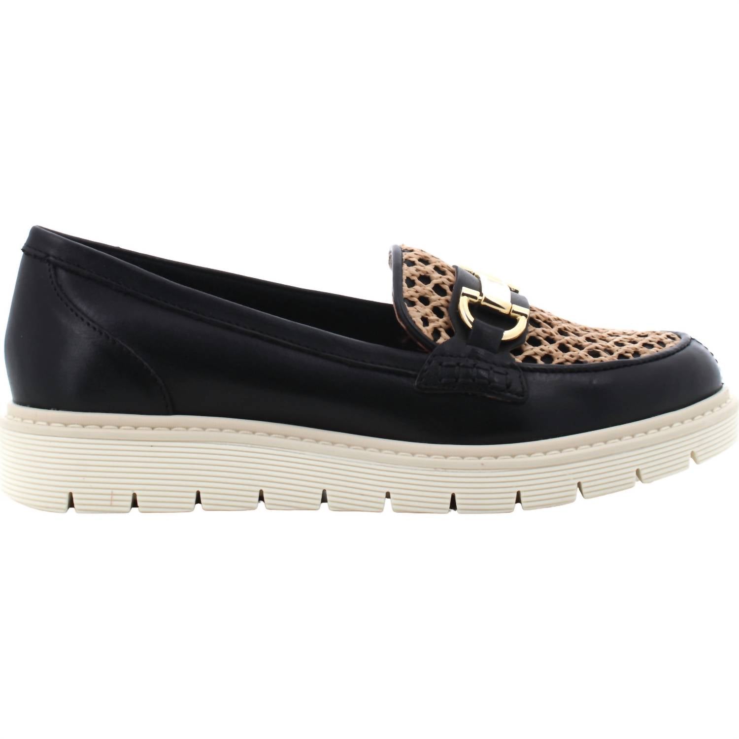 The FLEXX Women's Maila Loafer in black cuolo - women's flats - detail view