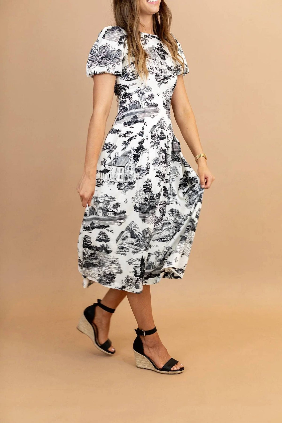 Tcec - Sofia Toile Midi Dress