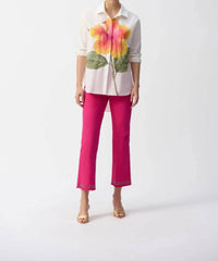 Joseph Ribkoff - Embellished Fringe Cuff Cropped Jeans