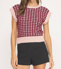 Strut & Bolt - All Yours Check Tweed Knit Sweater