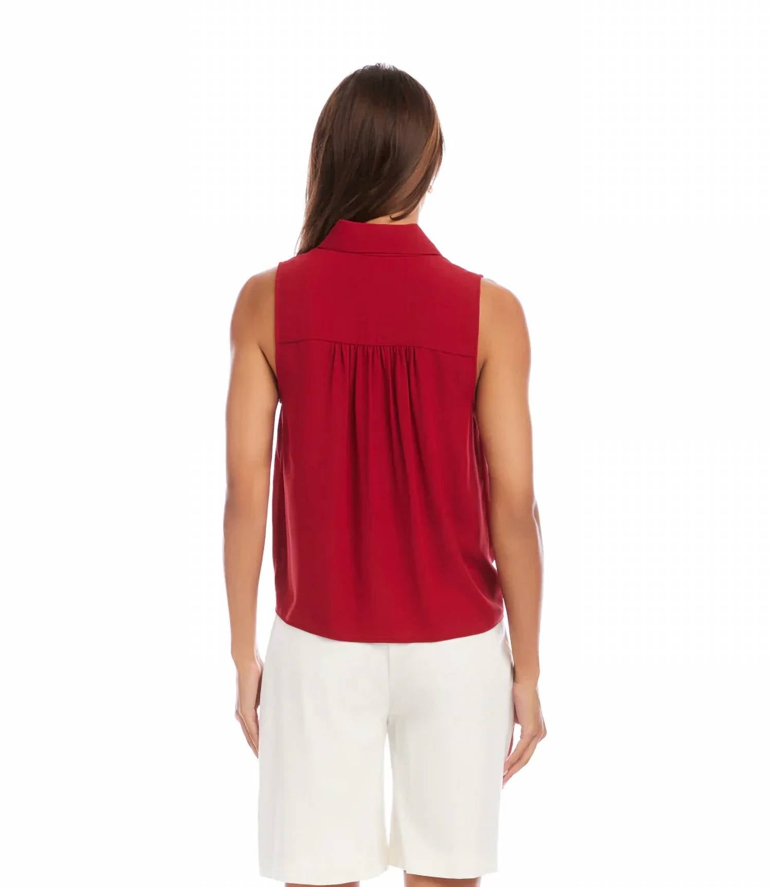 Karen Kane - Selestine Sleeveless Tie Front Top