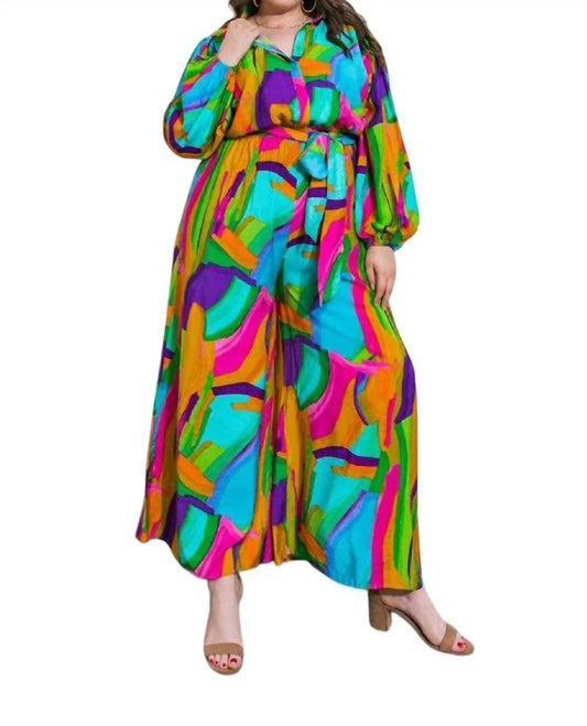 Flying Tomato - A Colorful Jumpsuit - PLUS