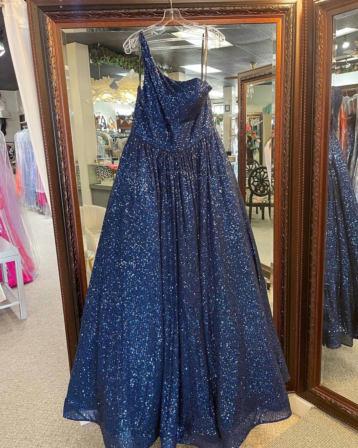 Sherri Hill - Women's One Shoulder Sequin Ballgown
