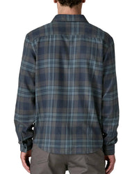Patagonia Lightweight Fjord Flannel Shirt in smolder blue - men's shirt - detail view