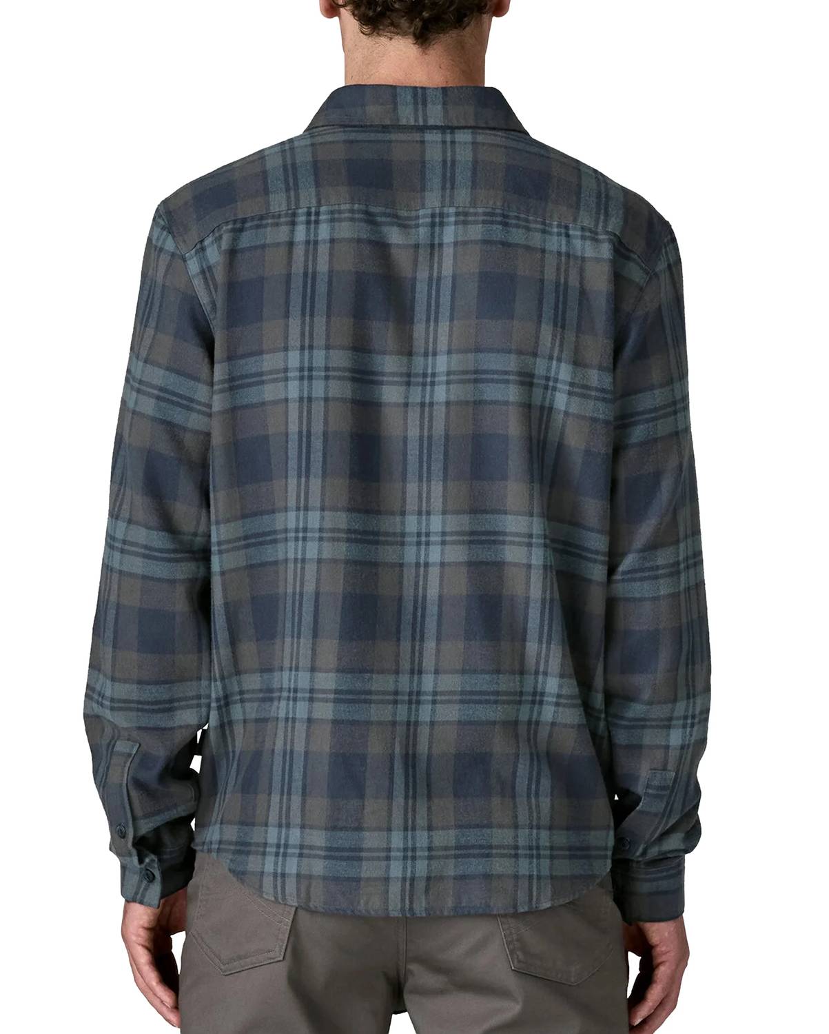Patagonia Lightweight Fjord Flannel Shirt in smolder blue - men's shirt - detail view