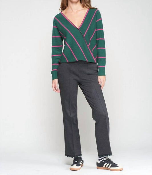 Vilagallo - Pull On Straight Leg Scallop Hem Pant