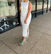 Skies Are Blue - Sands Crochet Midi Skirt