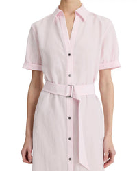 Vince - Women's Cuffed Sleeve Belted Shirt Dress