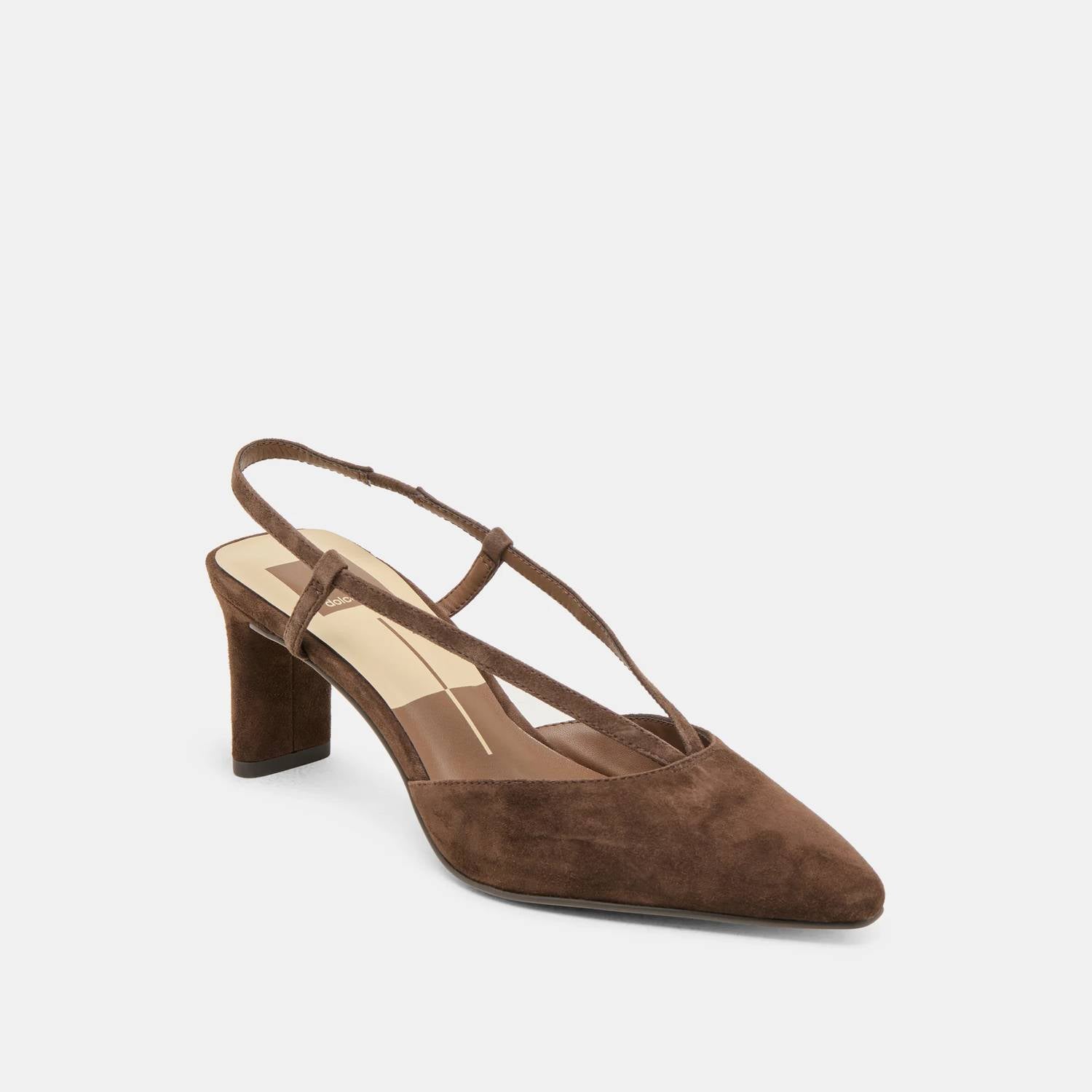 Dolce Vita Women's Ginay Heels in dark brown - women's heels - detail view