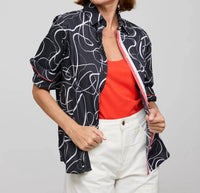Hinson Wu - Long Sleeve Ribbon Print Reese Blouse