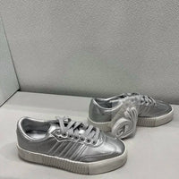 adidas Women's Originals Samba Rose Low Top Comfort Sneaker in silver - women's sneaker