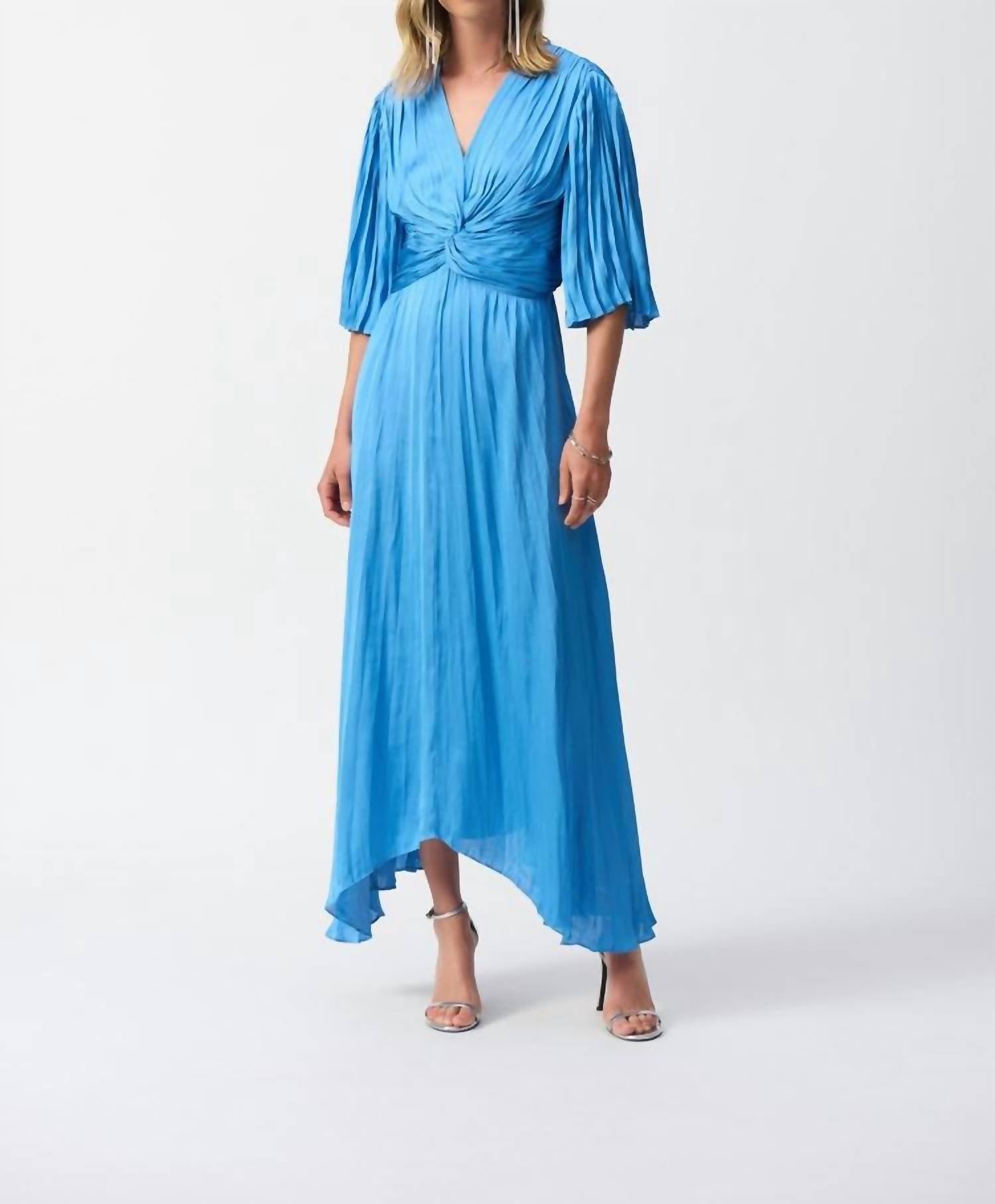 Joseph Ribkoff - Pleated V-neck Dress