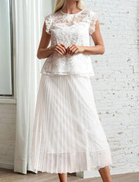 Eva Franco - Lila Pearl Tulle Midi Skirt
