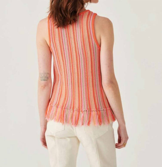 White + Warren - Mercerized Cotton Fringe Tank Top