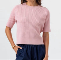 sundays Kendra Short Sleeve Sweater in petal - women's sweater