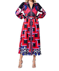 Ciebon - Jessenia Engineered Swirl Shirt Dress