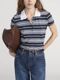 Frame - The Short Sleeve Striped Polo