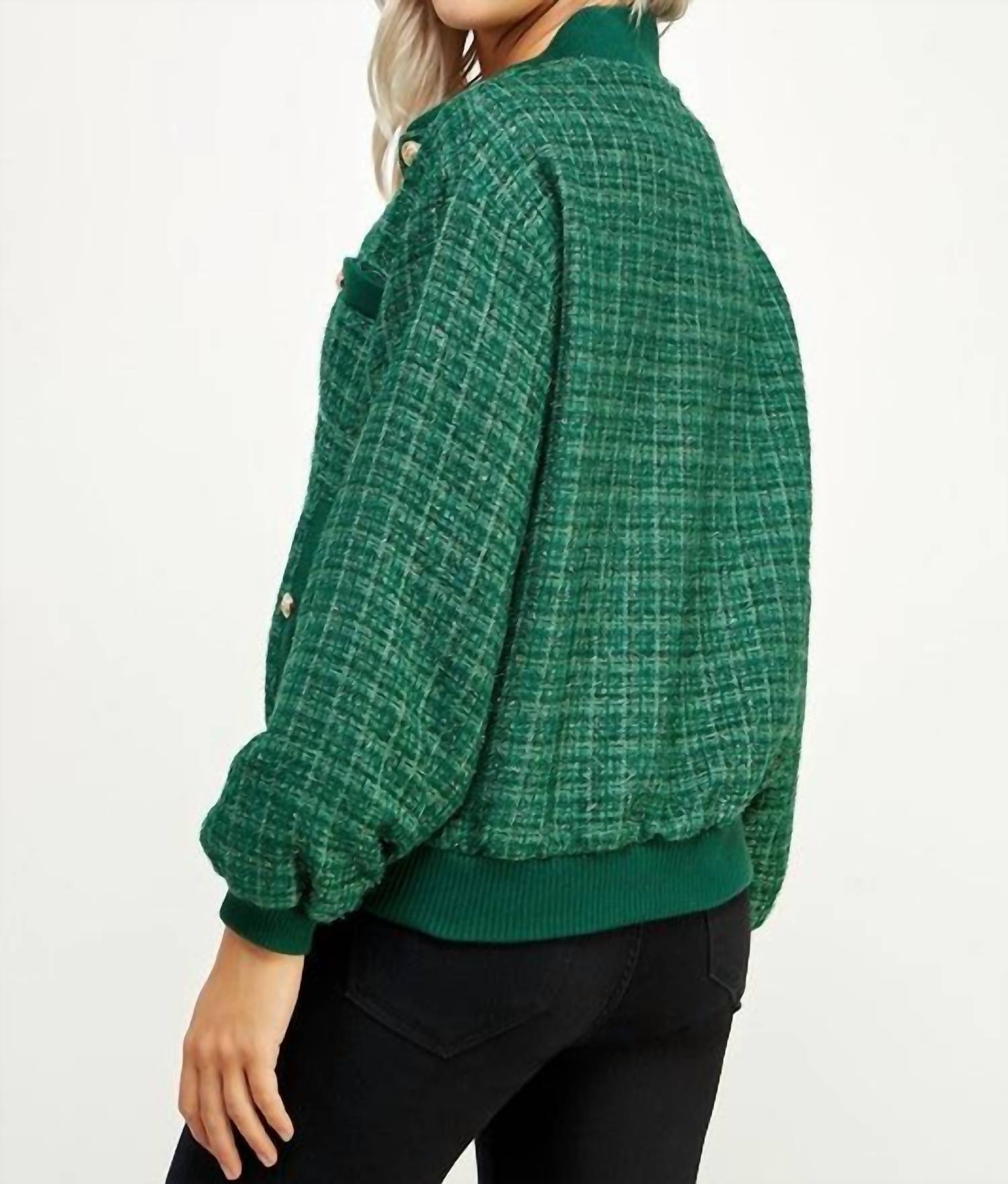 Strut & Bolt - Metallic Tweed Bomber Jacket
