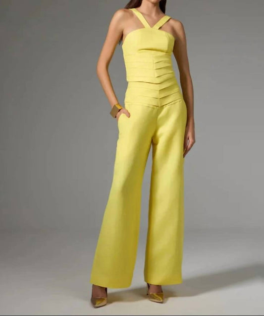 Strass - Pleat Top And Pants Set