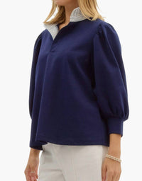 entro Beckham Pullover Top in navy - women's blouse - alternate view