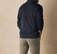 The Normal Brand Puremeso Weekend Quarterzip Top in normal navy - women's sweater - detail view