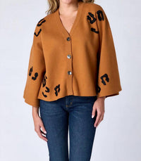 Crosby by Mollie Burch ESME TOP in brown leopard - women's sweater