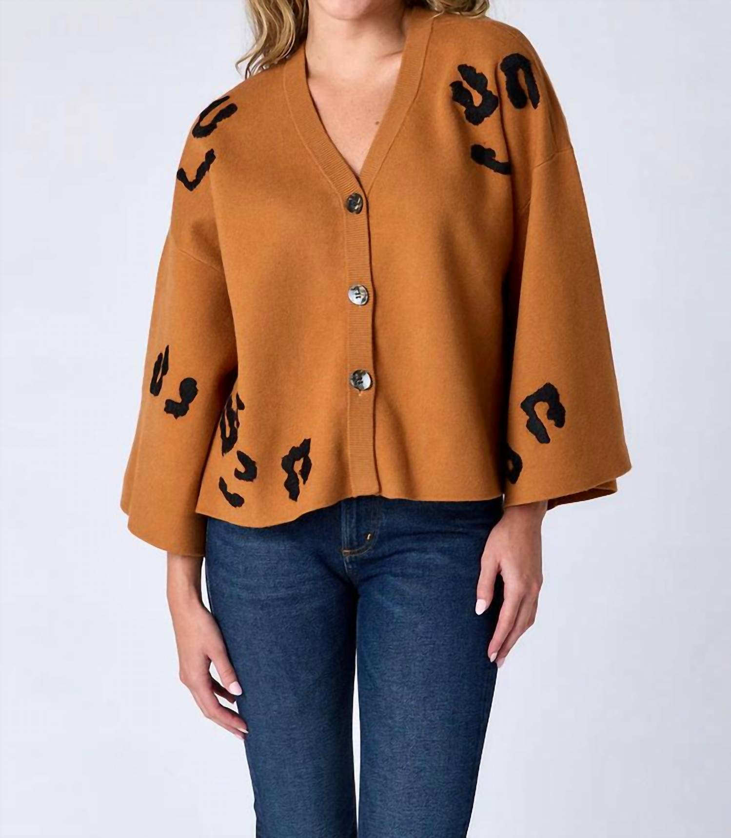 Crosby by Mollie Burch ESME TOP in brown leopard - women's sweater